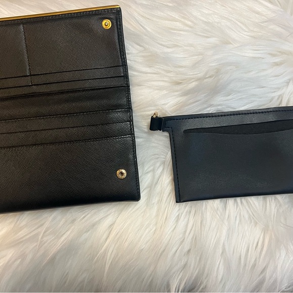 Prada black leather long wallet on chain ( adjustable strap). w gold hardware - Picture 4 of 16